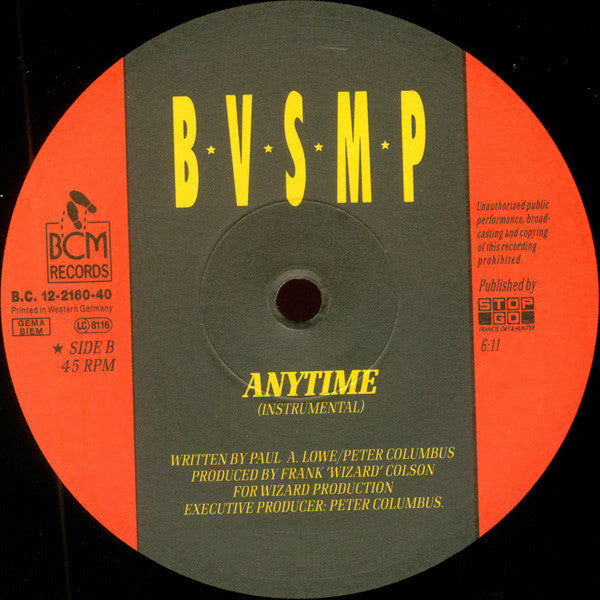 B.V.S.M.P. - Anytime (12", Single)