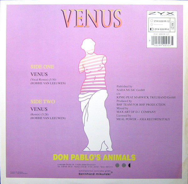 Don Pablo's Animals : Venus (The Remixes) (12")