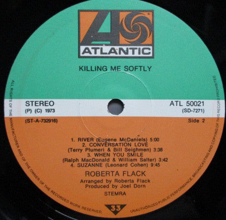 Roberta Flack : Killing Me Softly (LP, Album)