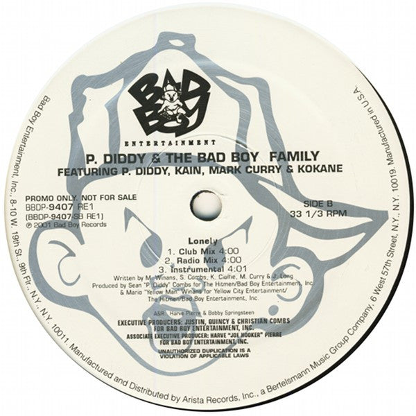 P. Diddy & The Bad Boy Family - Roll With Me / Lonely (12", Promo)