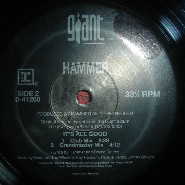 Hammer* - Pumps And A Bump / It's All Good (12", M/Print)