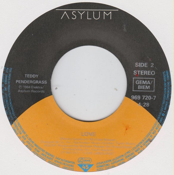 Teddy Pendergrass : Hold Me (7", Single)