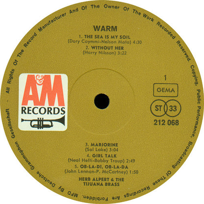 Herb Alpert & The Tijuana Brass : Warm (LP, Album)