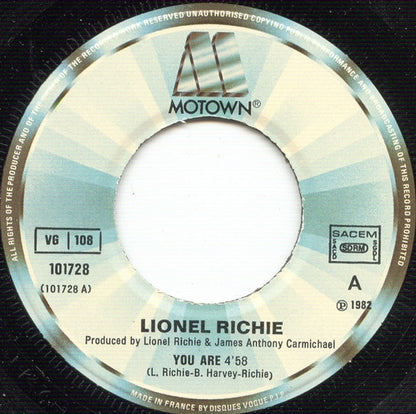 Lionel Richie : You Are (7", Single)