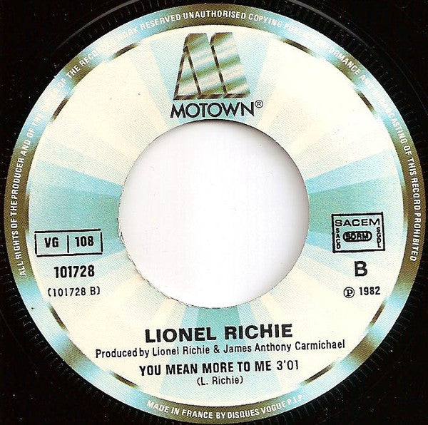 Lionel Richie : You Are (7", Single)