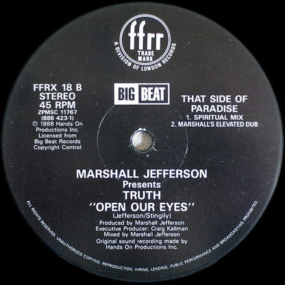 Marshall Jefferson Presents Truth  - Open Our Eyes (12", Die)