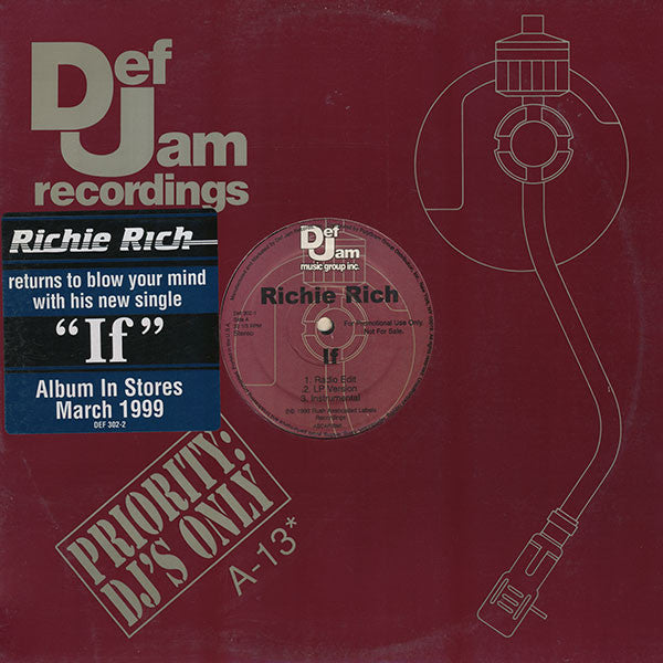 Richie Rich (2) : If... / Straight Mail (12", Promo)