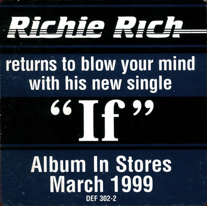 Richie Rich (2) : If... / Straight Mail (12", Promo)
