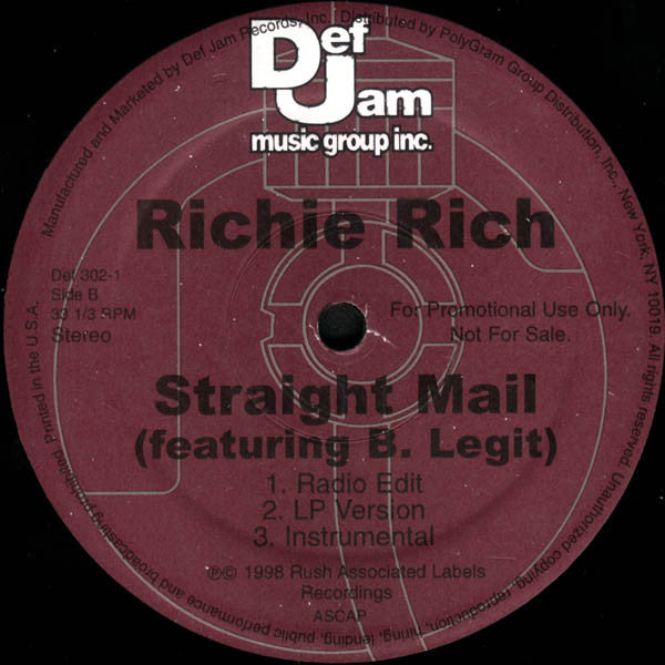 Richie Rich (2) : If... / Straight Mail (12", Promo)