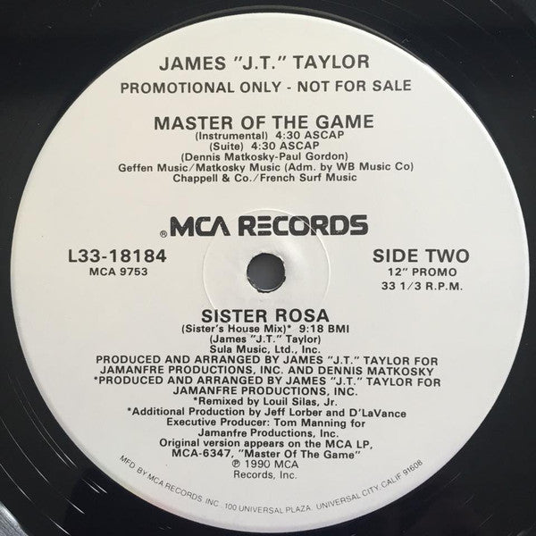 James "J.T." Taylor* - Master Of The Game (12", Promo)