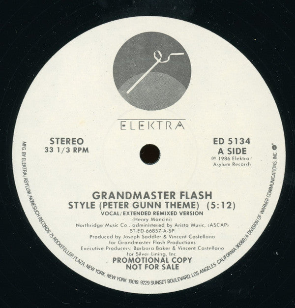 Grandmaster Flash : Style (Peter Gunn Theme) (12", Single, Promo)