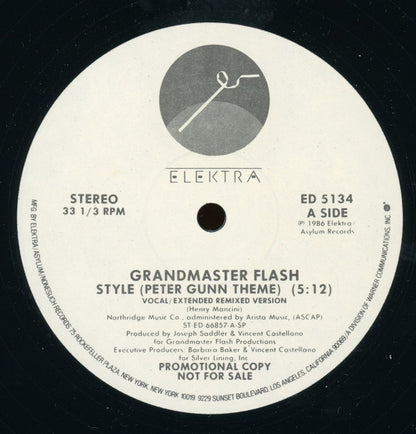 Grandmaster Flash : Style (Peter Gunn Theme) (12", Single, Promo)
