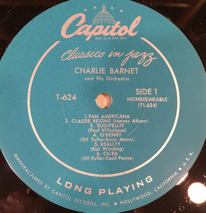 Charlie Barnet - Classics In Jazz (LP, Album, Comp, Mono)