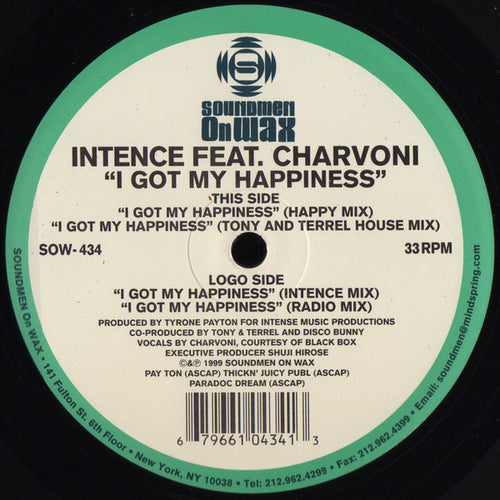 Intence* Feat. Charvoni : I Got My Happiness (12")