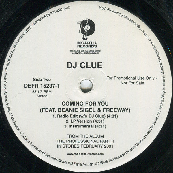 DJ Clue - Back 2 Life 2001 (12", Single, Promo)