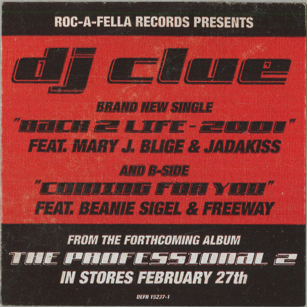 DJ Clue - Back 2 Life 2001 (12", Single, Promo)