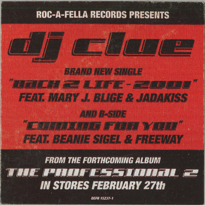 DJ Clue - Back 2 Life 2001 (12", Single, Promo)