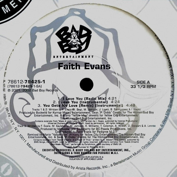 Faith Evans : I Love You / You Gets No Love (Remix) (12")