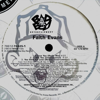 Faith Evans : I Love You / You Gets No Love (Remix) (12")