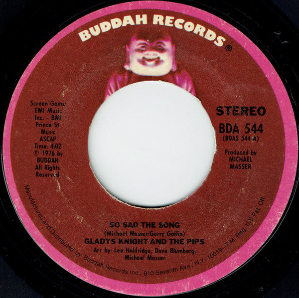 Gladys Knight And The Pips : So Sad The Song (7", Styrene, Ter)