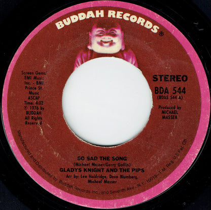 Gladys Knight And The Pips : So Sad The Song (7", Styrene, Ter)