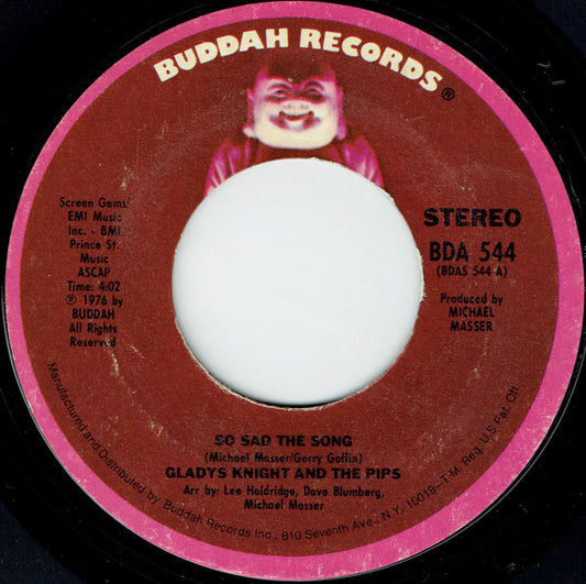 Gladys Knight And The Pips : So Sad The Song (7", Styrene, Ter)