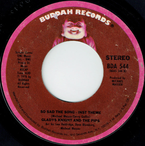 Gladys Knight And The Pips : So Sad The Song (7", Styrene, Ter)