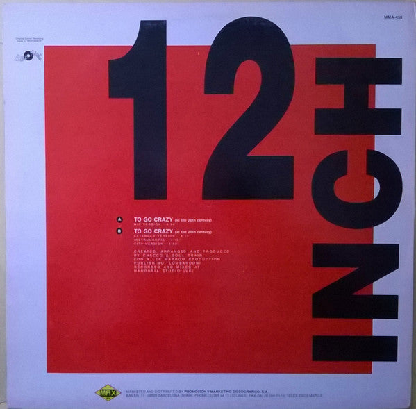 Lee Marrow - To Go Crazy (In The 20th Century) (12", Maxi)