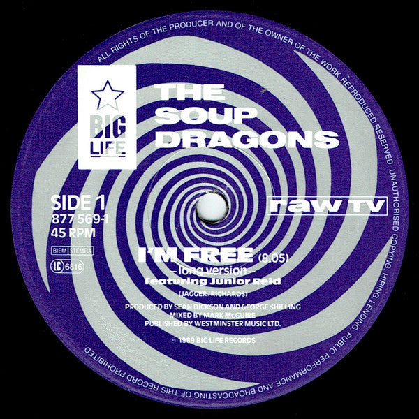 The Soup Dragons - I'm Free (12", Single)