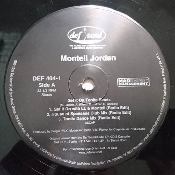 Montell Jordan - Get It On Tonite (Remix) (12", Promo)