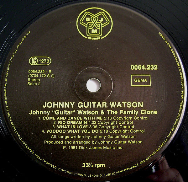 Johnny Guitar Watson : Johnny "Guitar" Watson And The Family Clone (LP, Album)