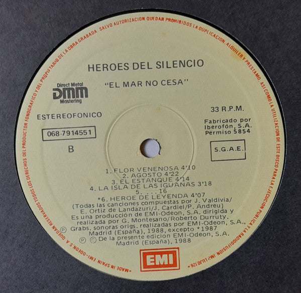 Heroes Del Silencio* : El Mar No Cesa (LP, Album)