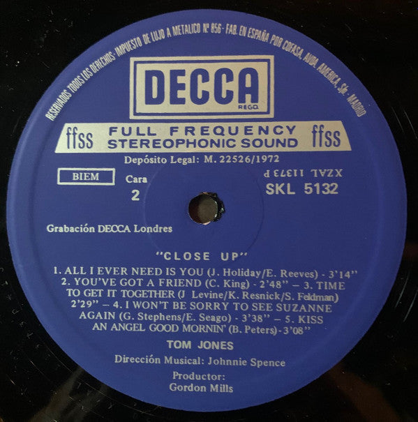 Tom Jones : Close Up (LP, Album)