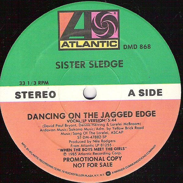 Sister Sledge - Dancing On The Jagged Edge (12", Maxi, Promo)