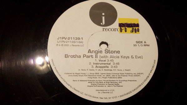 Angie Stone : Brotha Part II (12", Promo)
