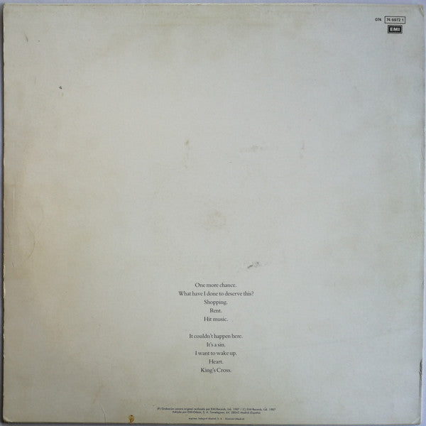Pet Shop Boys : Actually (LP, Album)