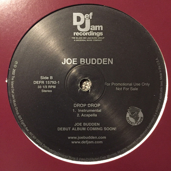 Joe Budden - Drop Drop (12", Promo)