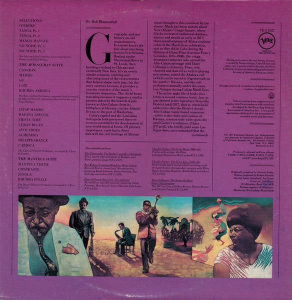 Machito / Chico O'Farrill / Charlie Parker / Dizzy Gillespie : Afro-Cuban Jazz (2xLP, Album, Comp, RE, Gat)