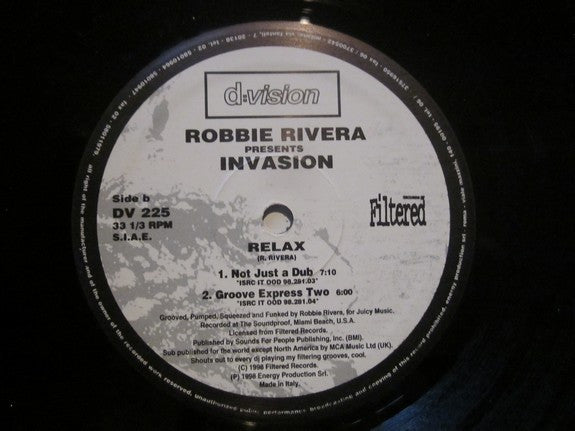 Robbie Rivera Presents Invasion  - Relax (12")