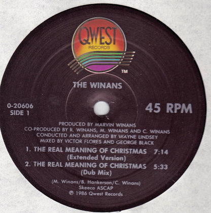The Winans - The Real Meaning Of Christmas (12")