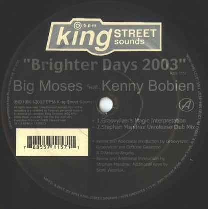 Big Moses Feat. Kenny Bobien : Brighter Days 2003 (12")