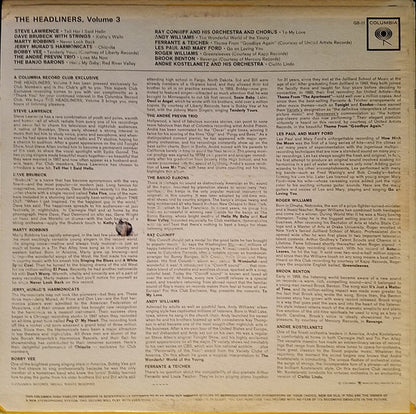 Various : The Headliners, Volume 3 (LP, Comp, Mono, Club, Ltd)