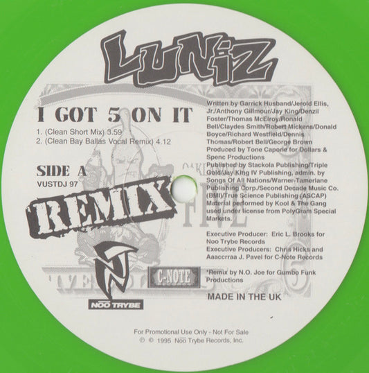 Luniz : I Got 5 On It (Remix) (12", Promo, Gre)