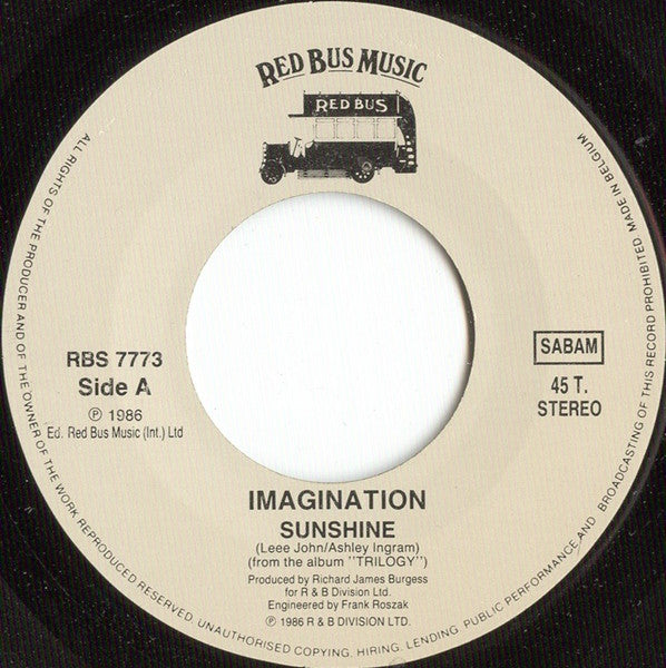Imagination : Sunshine (7", Single)