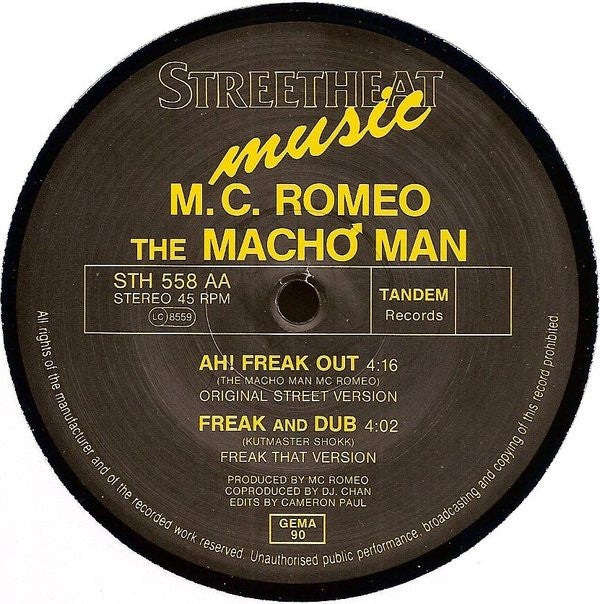 M.C. Romeo The Mach♂ Man* - Ah! Freak Out (12")