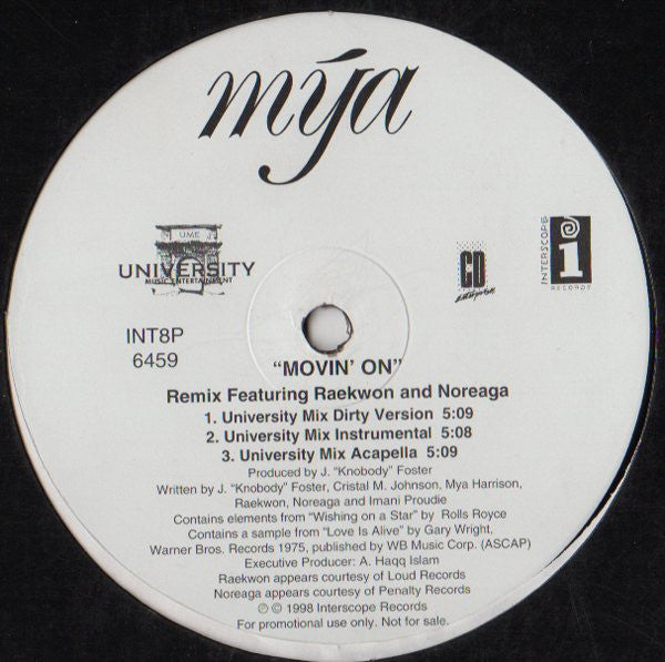 Mya - Movin On (Remix) (12", Promo)