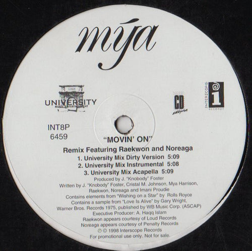 Mya - Movin On (Remix) (12", Promo)