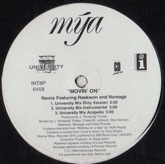 Mya - Movin On (Remix) (12", Promo)