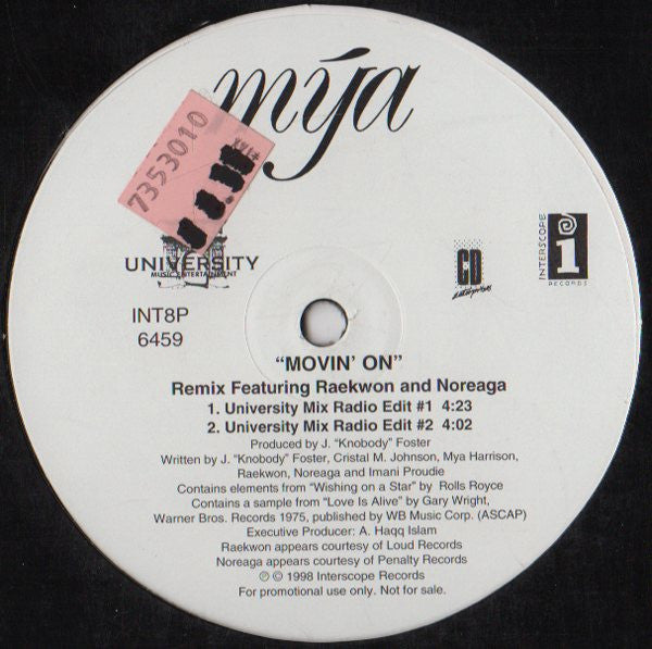 Mya - Movin On (Remix) (12", Promo)