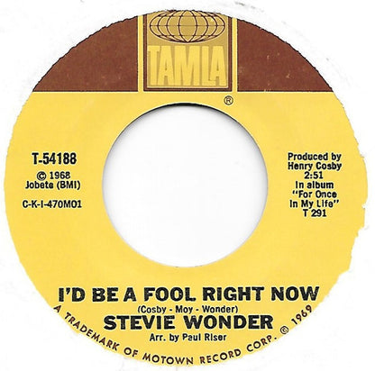 Stevie Wonder : Yester-Me, Yester-You, Yesterday (7", Single)
